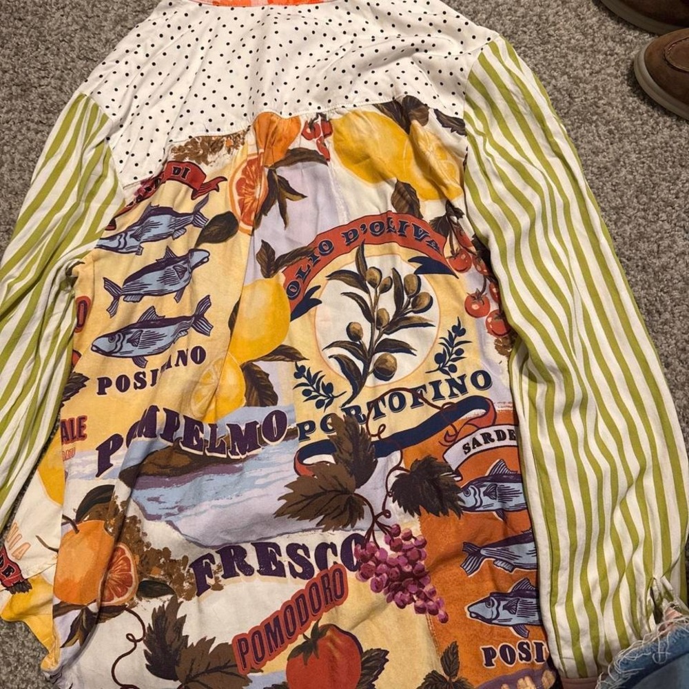 Maeve Paz button down Multicolored patchwork blouse with long sleeves - Picture 3 of 3